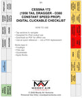 CESSNA 172 (1958 TAIL DRAGGER - O360 CONTANT SPEED PROP) DIGITAL CLICKABLE CHECKLIST