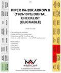 PIPER PA-28R ARROW II (1969-1976) CLICKABLE DIGITAL CHECKLIST