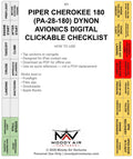 PIPER CHEROKEE 180 (PA-28-180) DYNON AVIONICS DIGITAL CLICKABLE CHECKLIST