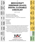 BEECHCRAFT DEBONAIR (35-A33) DIGITAL CLICKABLE CHECKLIST