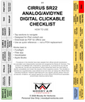 CIRRUS SR22 ANALOG/AVIDYNE DIGITAL CLICKABLE CHECKLIST