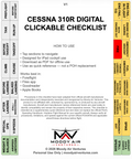 CESSNA 310R DIGITAL CLICKABLE CHECKLIST