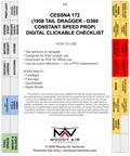 CESSNA 172 (1958 TAIL DRAGGER - O360 CONTANT SPEED PROP) DIGITAL CLICKABLE CHECKLIST